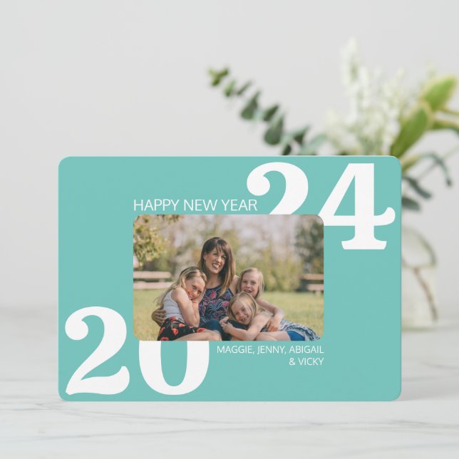 Fettfarbiges Foto Feiertagskarte (Stehend Vorderseite)