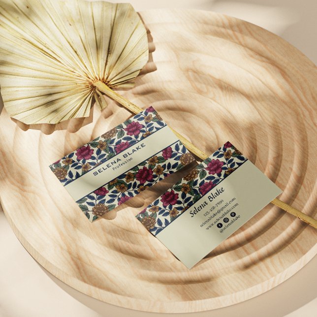 Fettflorale Elegance | Stilvoll modern Visitenkarte (Von Creator hochgeladen)