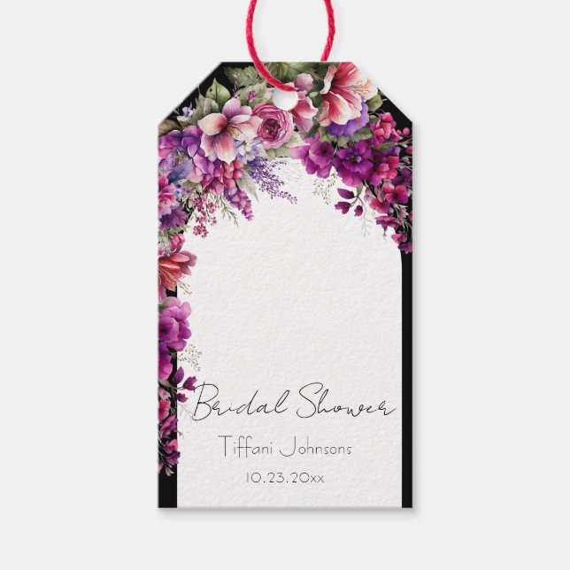 Fettflorales Brautparty Geschenkanhänger (Vorderseite)