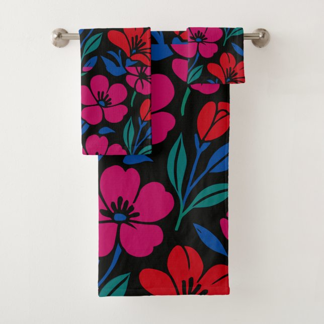 Fettflorales Muster Badhandtuch Set (Insitu)