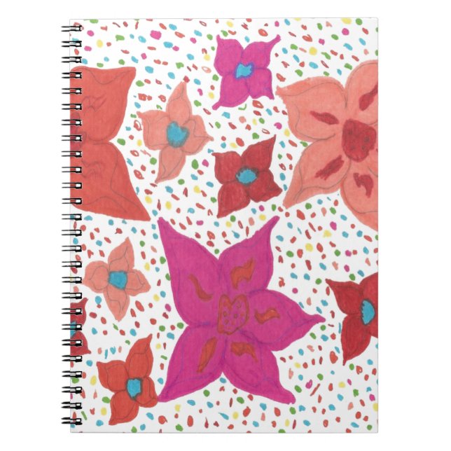 Fettflorales Muster Notizblock (Vorderseite)