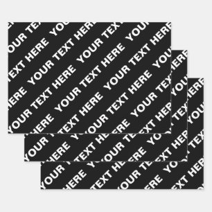 Fettformatierter bearbeitbarer Name Einfach Schw Geschenkpapier Set