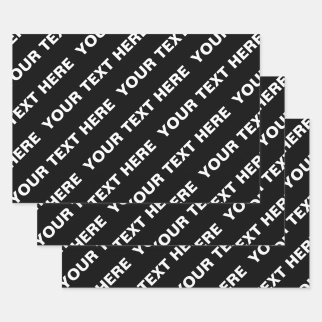 Fettformatierter bearbeitbarer Name | Einfach Schw Geschenkpapier Set (Set)