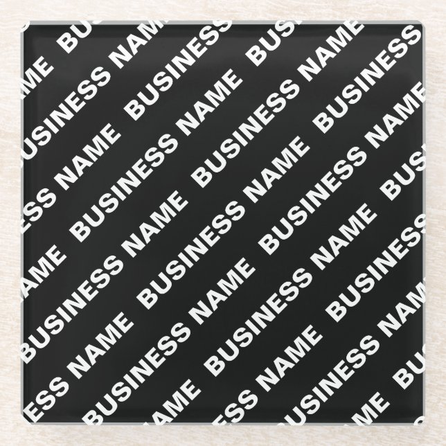 Fettformatierter bearbeitbarer Name | Einfach Schw Glasuntersetzer (Vorderseite)