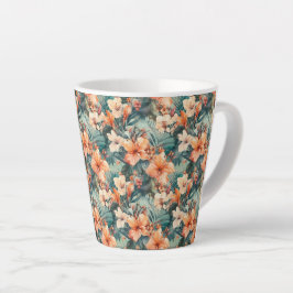 Fettformatierter tropischer Hibiskus Print Keramik Milchtasse