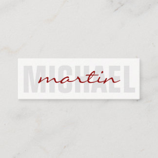 Fettformatierter und kursiver Text (rot) Mini Visitenkarte