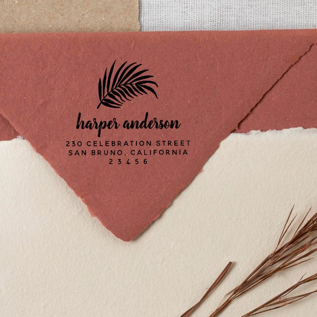 Fettformatierung von Palmblättern und Pinselstrich Permastempel (Stamp Mock-up)