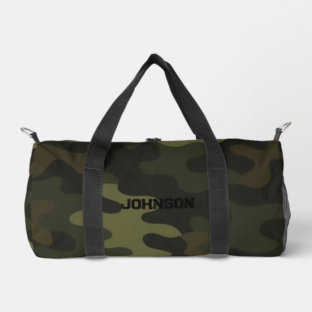 Fettformatige Camouflage Erthy Grüntöne Browns Per Duffle Bag (Vorderseite)