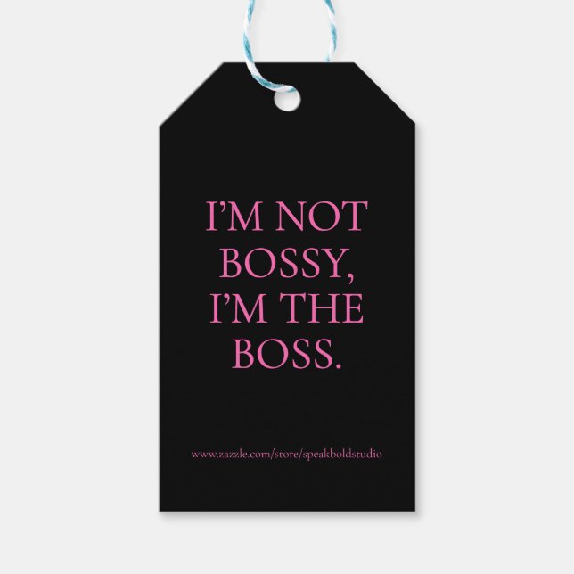 Fettformatige Geschenkmarke für sie, Custom Boss B Geschenkanhänger (Vorderseite)