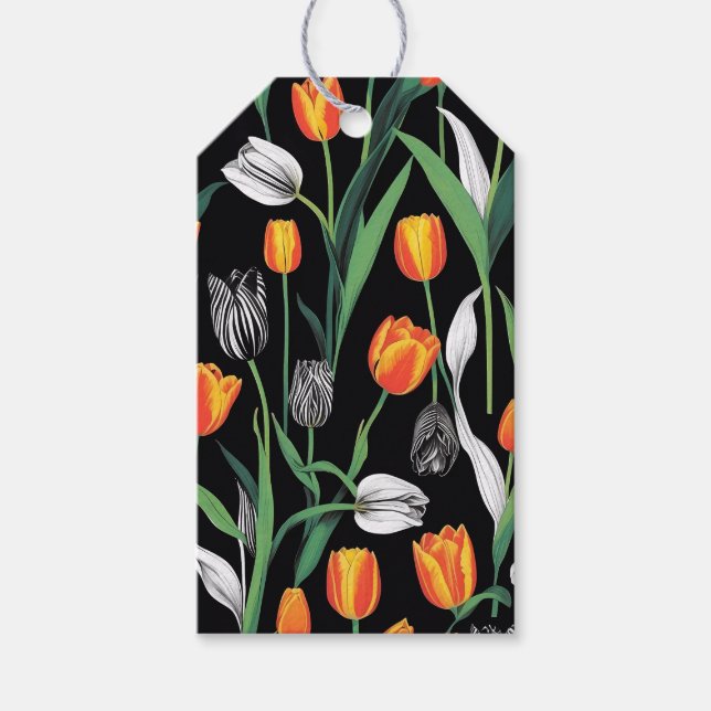 Fettformatige künstlerische Tulips Geschenkanhänger (Vorderseite)