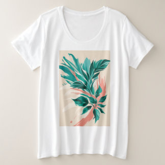 Fettformatige, übergroße Blumendrucke Große Größe T-Shirt