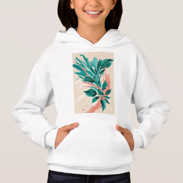 Fettformatige, übergroße Blumendrucke Hoodie (Vorderseite)