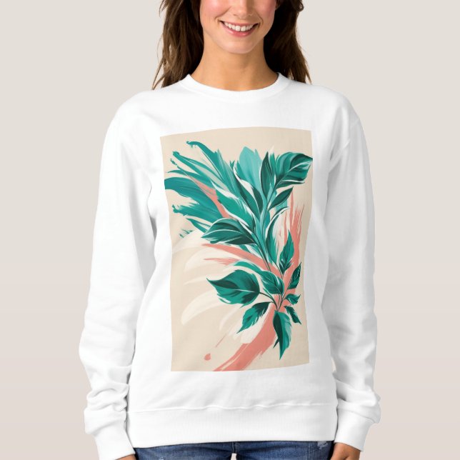 Fettformatige, übergroße Blumendrucke Sweatshirt (Vorderseite)