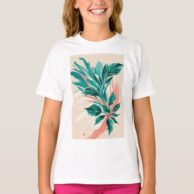 Fettformatige, übergroße Blumendrucke T-Shirt (Vorderseite)