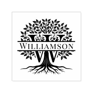 Fettgedruckte einzelne Initiale über Baum des Lebe Permastempel