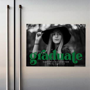 Fettgedruckte grüne Typografie Foto-Abschluss Magneteinladung