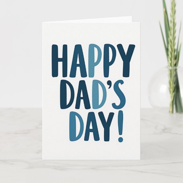 Fettgedruckte Happy Dads Day Karte (Vorderseite)