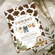 Fettgedruckte kleine Cowboy-Baby-Party-Einladung