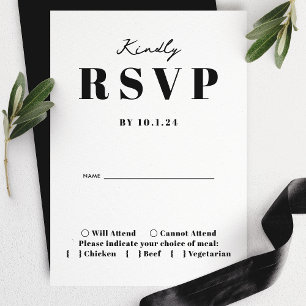 Fettgedruckte moderne minimalistische Hochzeit - B RSVP Karte