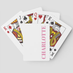 Fettgedruckte Typografie Personalisierter Rosa Nam Spielkarten