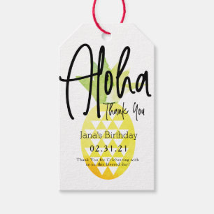 Fettgedruckter Ananas und Skript Danke Geburtstag Geschenkanhänger