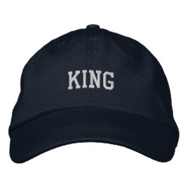 Fettgedruckter KING-Text bestickte verstellbare Na Baseballkappe