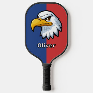 Fettgedruckter patriotischer Cartoon-Adler persona Pickleball Schläger