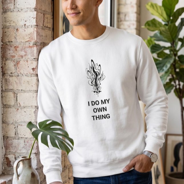 Fettgedruckter schwarzer Crewneck-Pullover mit min Sweatshirt (Von Creator hochgeladen)