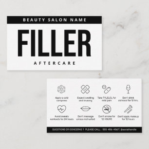 Fettgedruckter Weißer Minimal Filler Pflegeleitfad Visitenkarte