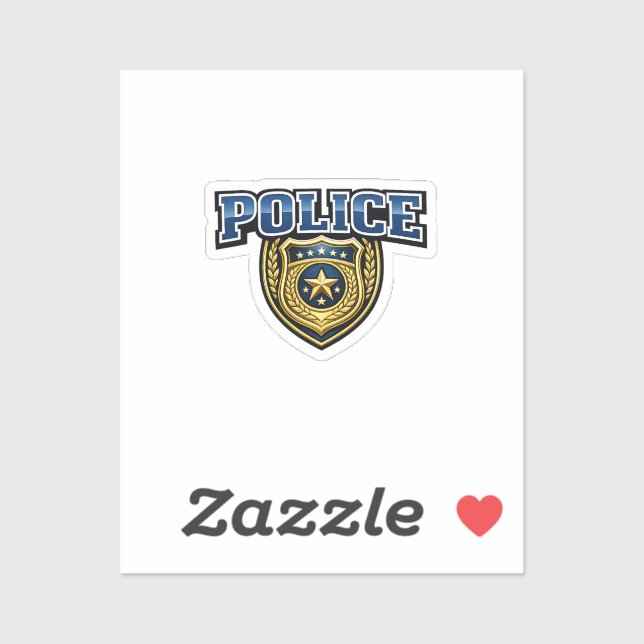 Fettgedrucktes Polizeidienstabzeichen-Textdesign Aufkleber (Blatt)