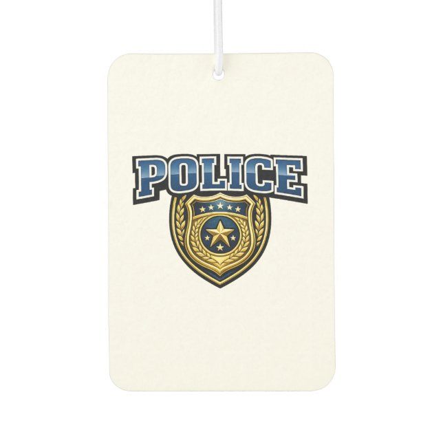 Fettgedrucktes Polizeidienstabzeichen-Textdesign Autolufterfrischer (Vorderseite)