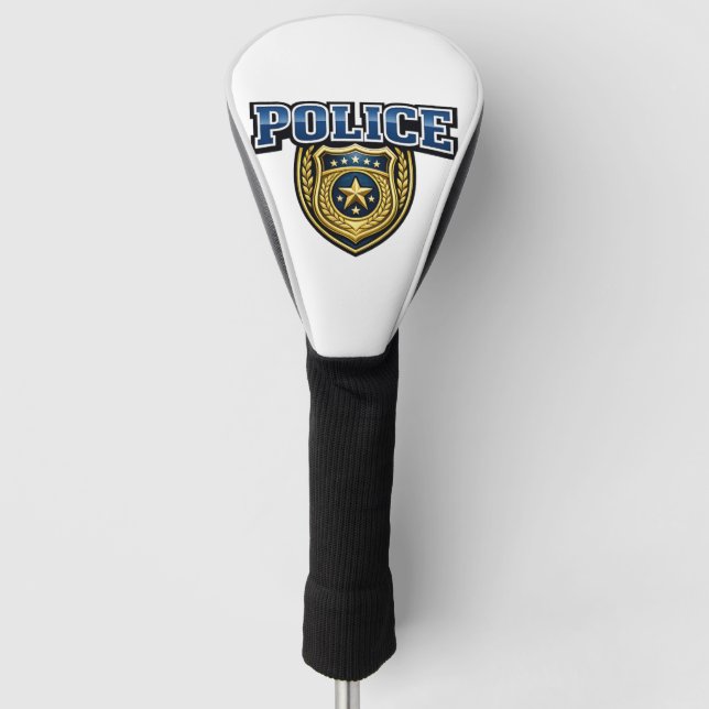 Fettgedrucktes Polizeidienstabzeichen-Textdesign Golf Headcover (Vorderseite)