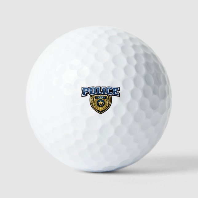 Fettgedrucktes Polizeidienstabzeichen-Textdesign Golfball (Vorderseite)