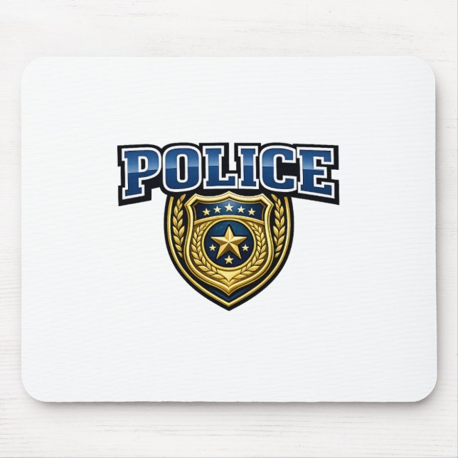 Fettgedrucktes Polizeidienstabzeichen-Textdesign Mousepad (Vorne)