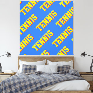 Fettgelbe Wiederholung TENNIS Text auf strahlend B Leinwanddruck