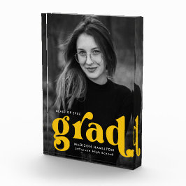 Fettgelber Typografie-Abschluss Fotoblock