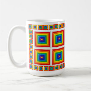 Fettgeometrischer Regenbogen-Quadrat Kaffeetasse