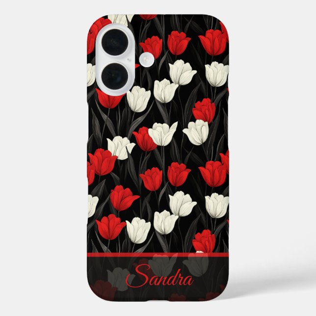 Fettgeschenkte Hochzeit Tulpen-Blumen-Name Case-Mate iPhone Hülle (Rückseite)