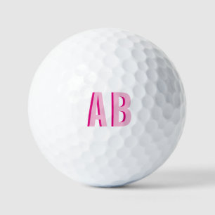 Fettgestrichene Rosa-2-Letter-Monogramm Golfball