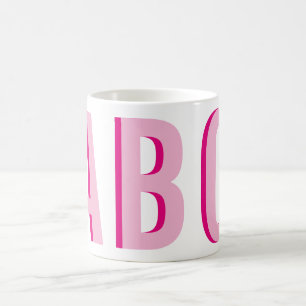 Fettgestrichene Rosa-3-Letter-Monogramm Kaffeetasse