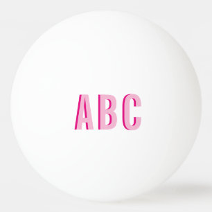 Fettgestrichene Rosa-3-Letter-Monogramm Tischtennisball