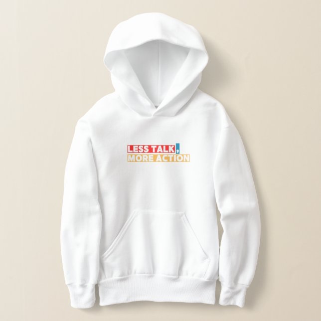 Fettgewaschenes Motivierend Zitat - weniger Reden, Hoodie (Ablage )
