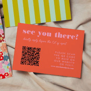 Fettglänzende, rosa QR-UAWG RSVP Karte