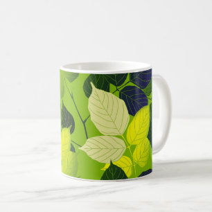 Fettgrüne Blätter Botanisches Design Kaffeetasse