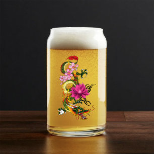 Fettgrüne Chinesische Drachen-Lotos-Teal-Tätowieru Dosenglas