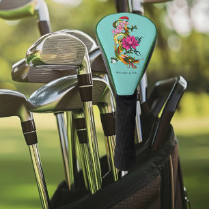 Fettgrüne chinesische Lotus-Teal-Tätowierung eines Golf Headcover