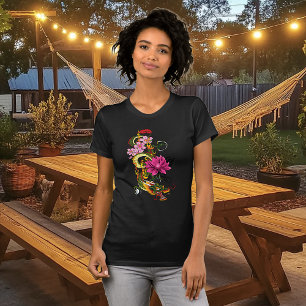 Fettgrüne chinesische Lotus-Teal-Tätowierung eines T-Shirt