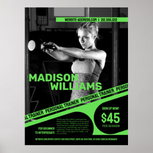 Fettgrüner Personal Trainer Foto Poster