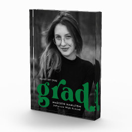 Fettgrüner Typografie-Abschluss Fotoblock