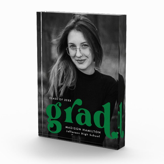 Fettgrüner Typografie-Abschluss Fotoblock (Rechts)